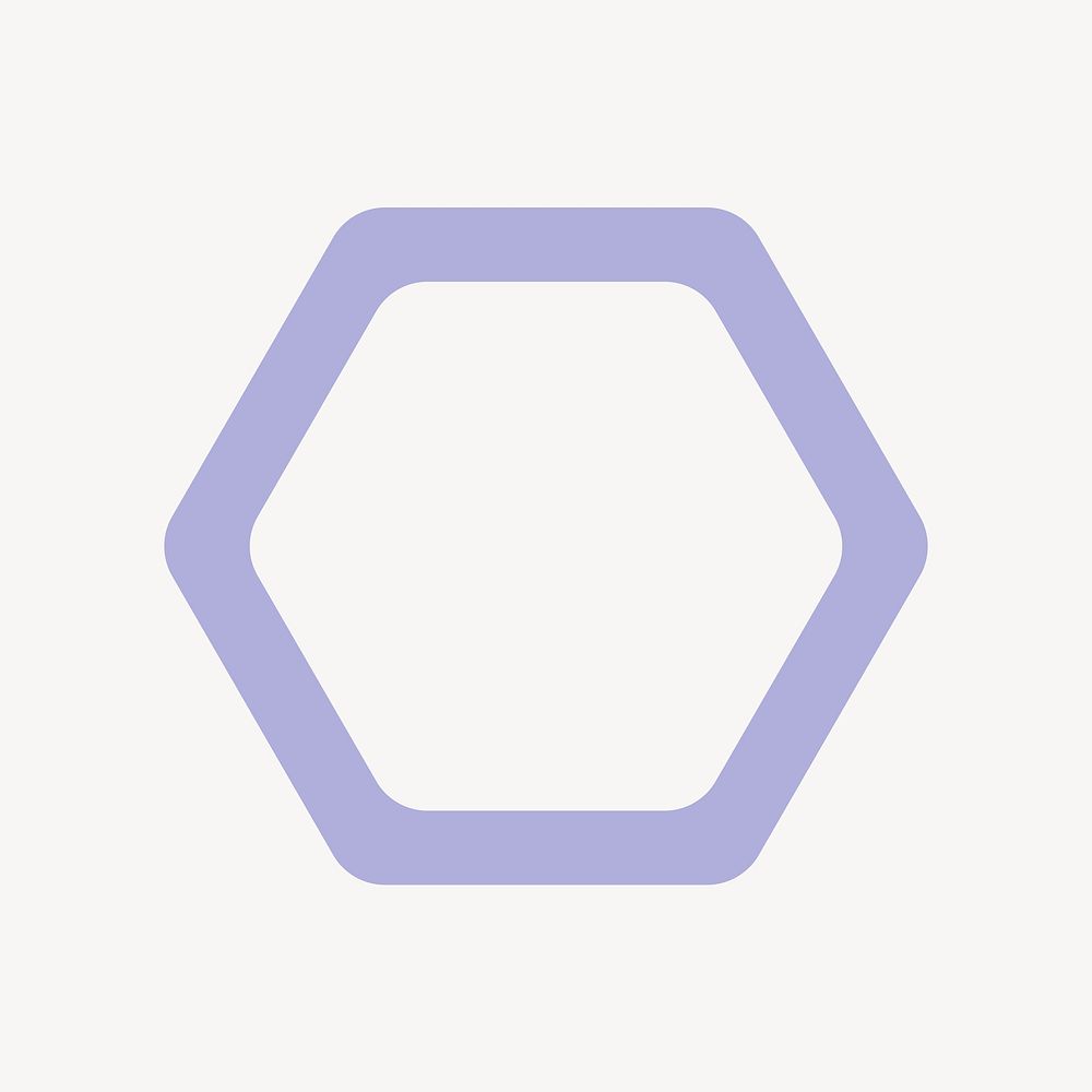 Purple octagon sticker, outline geometric design vector