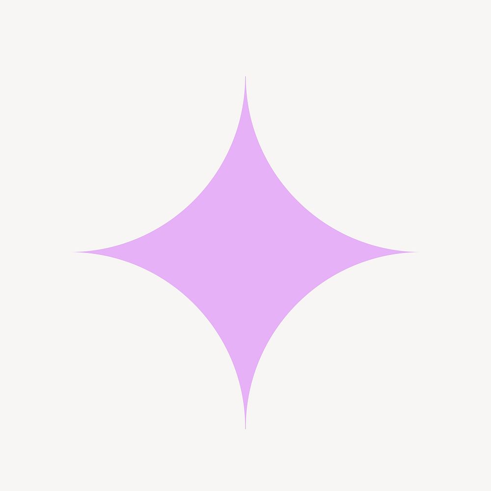 Sparkle shape sticker, cute geometric element in pink vector