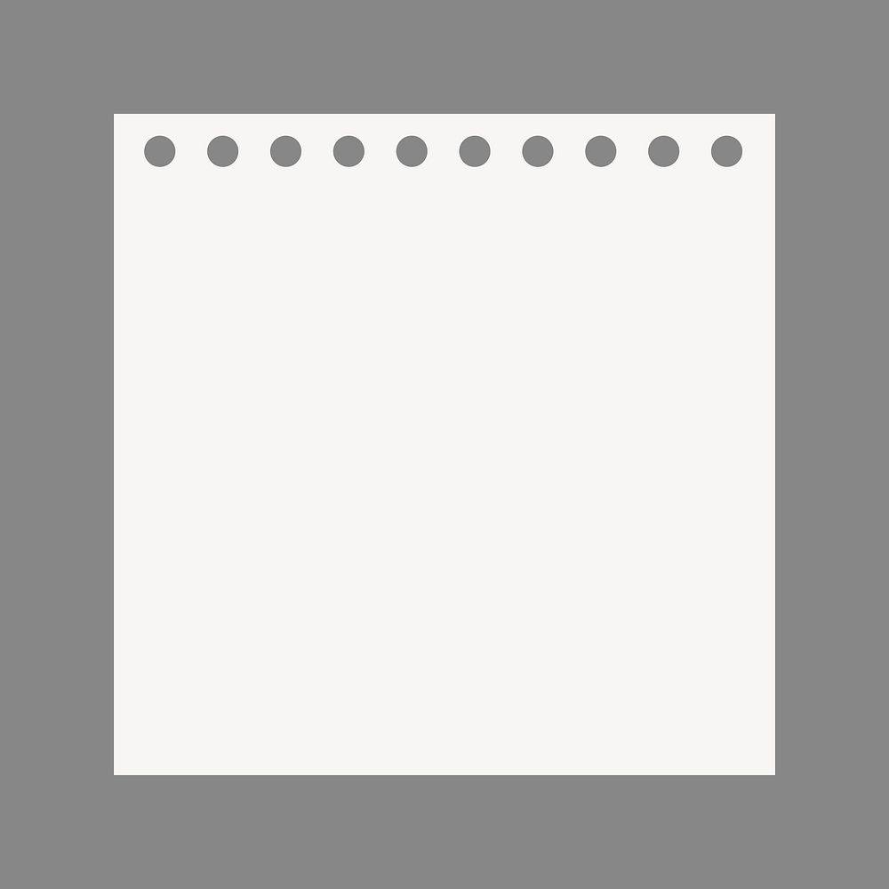 Note paper collage element, white square shape vector