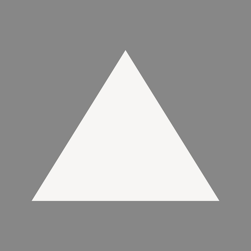White triangle sticker, flat geometric shape vector
