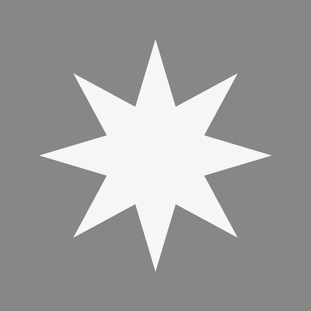 White starburst sticker, abstract shape vector