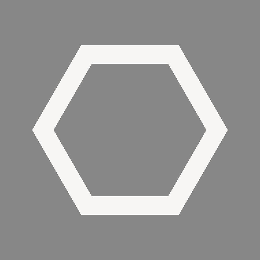 Outline octagon shape clipart, white geometric vector