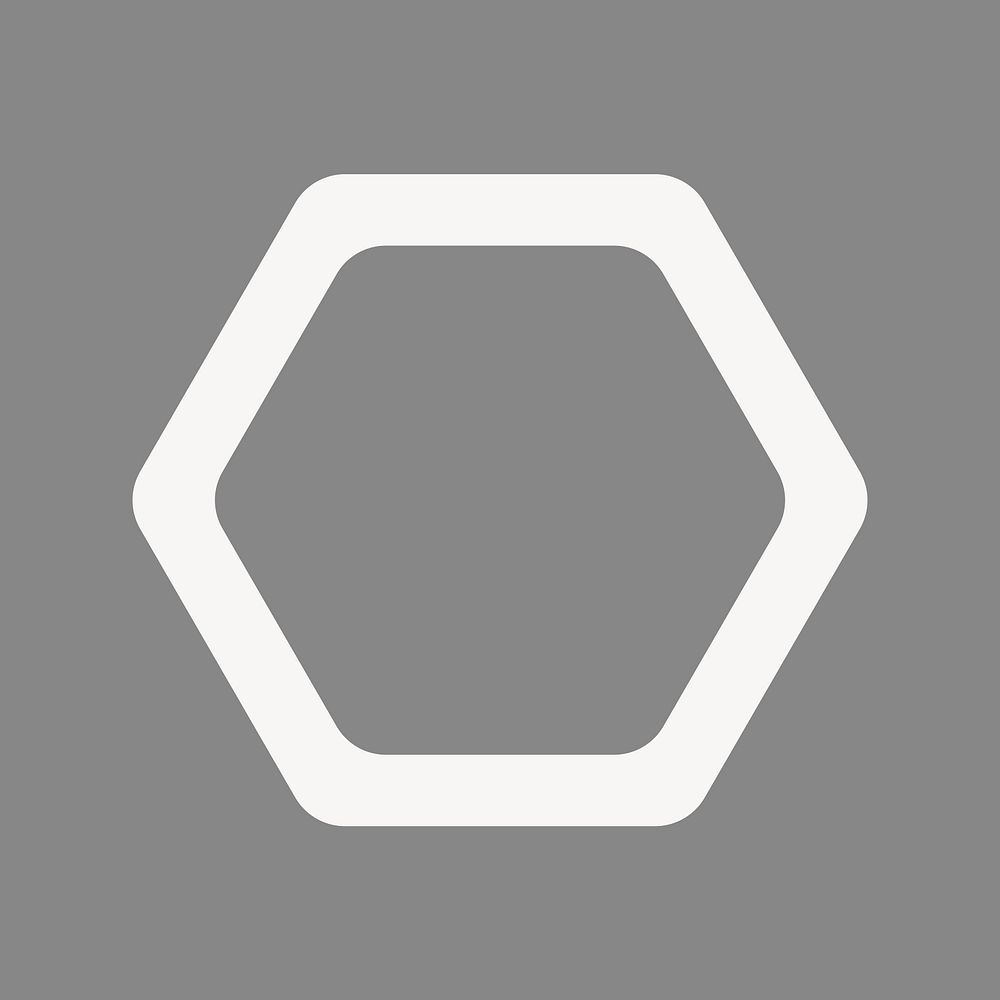 Outline octagon shape clipart, white geometric vector