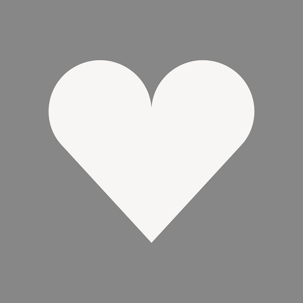 White heart sticker, cute shape in flat design vector