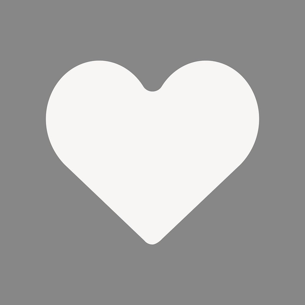 White heart sticker, cute shape in flat design vector