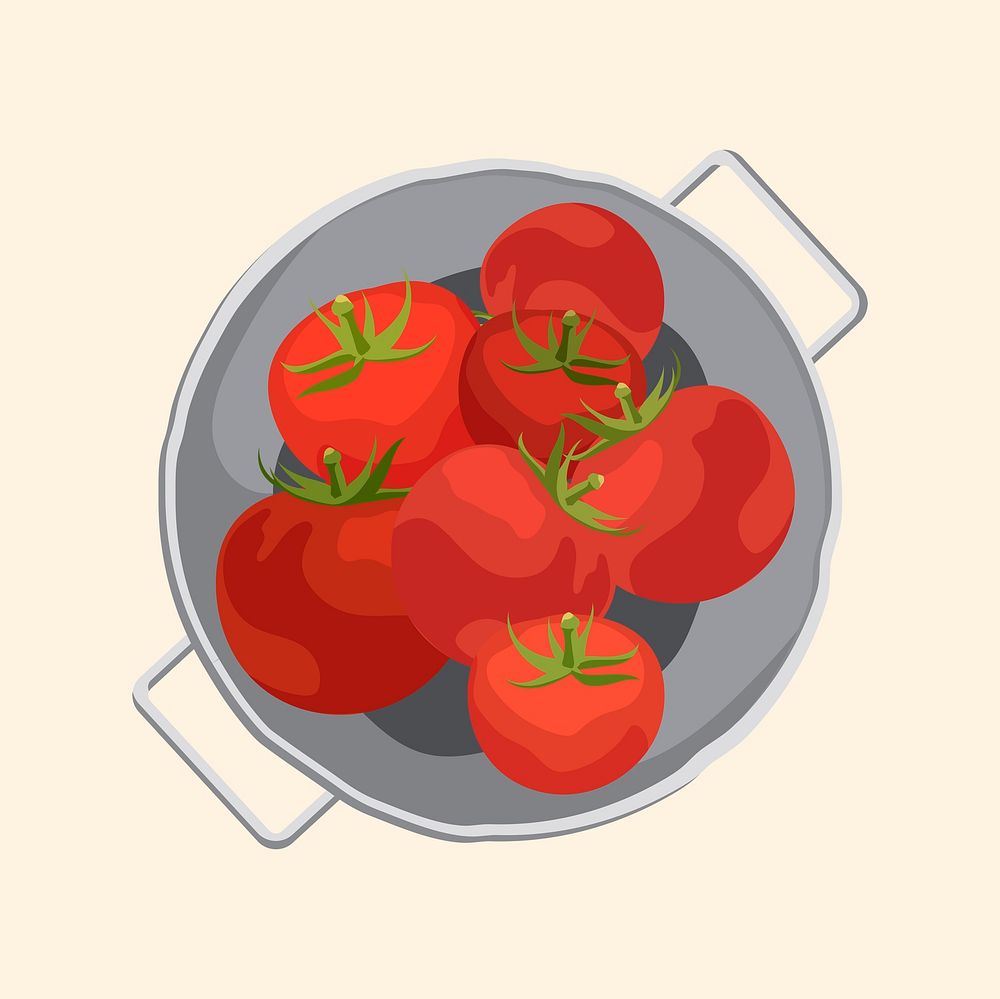 Tomatoes collage element, realistic illustration, healthy vegetable psd