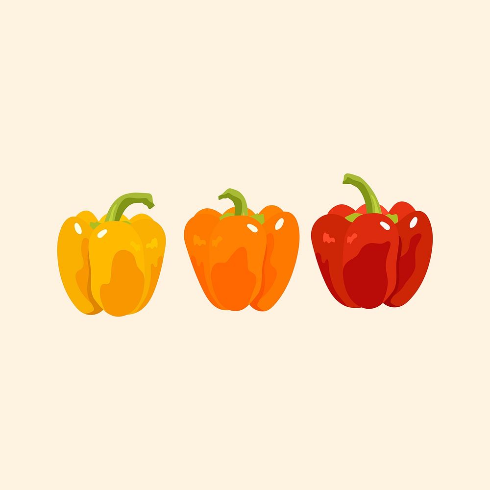 Peppers collage element, realistic illustration, healthy vegetable vector