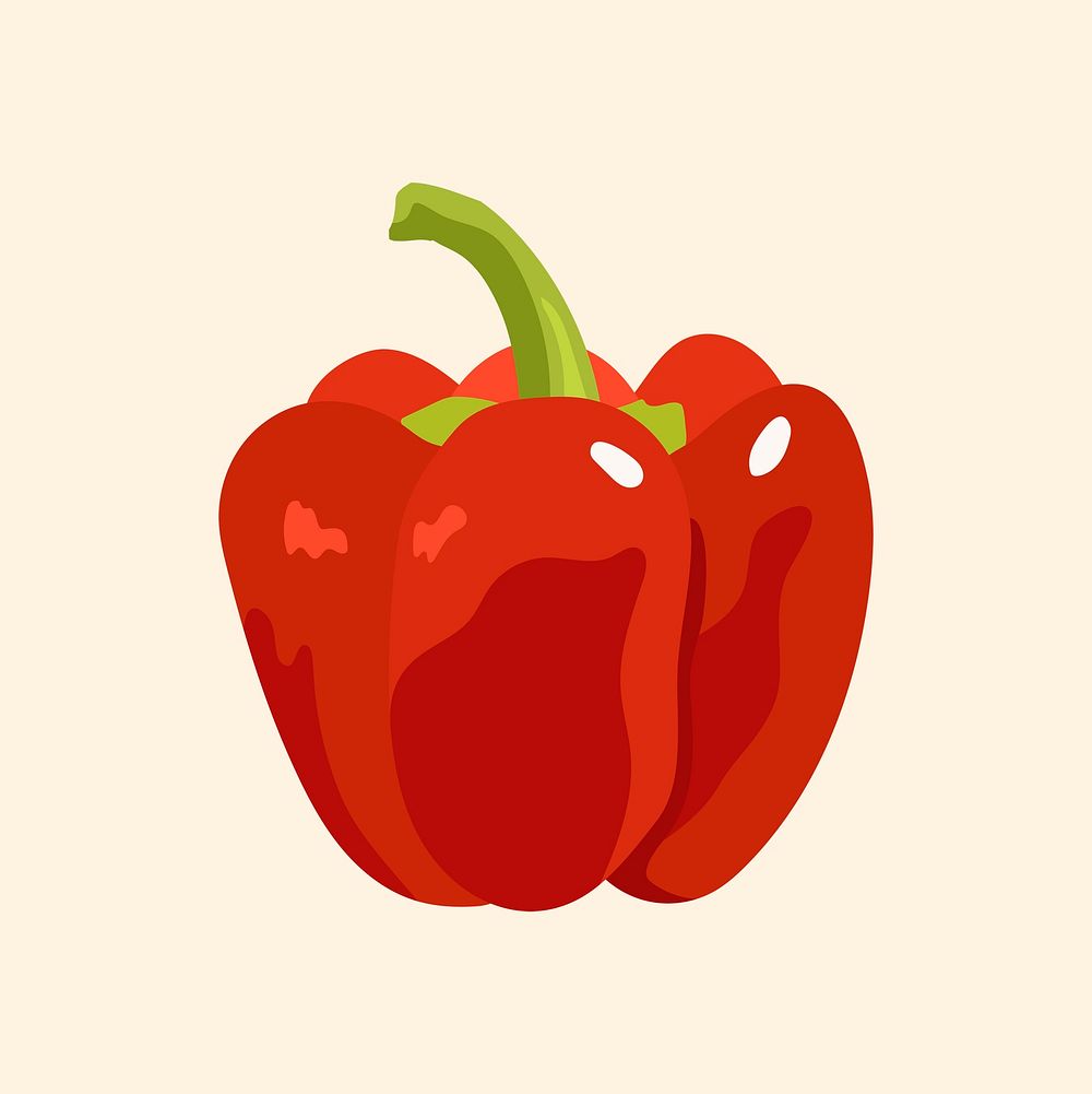 Pepper collage element, realistic illustration, healthy vegetable vector