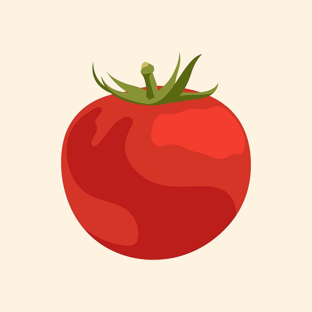 Tomato collage element, realistic illustration, healthy vegetable psd