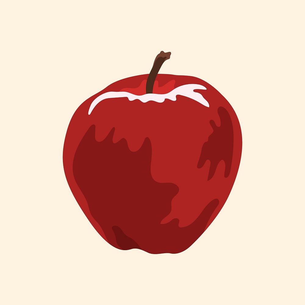 Red apple realistic illustration, healthy fruit