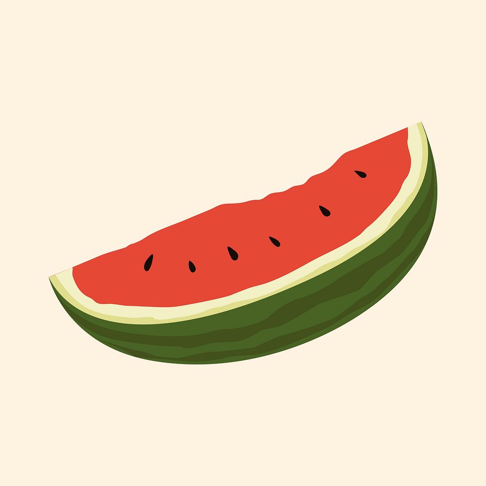 Watermelon collage element, realistic illustration, healthy fruit vector