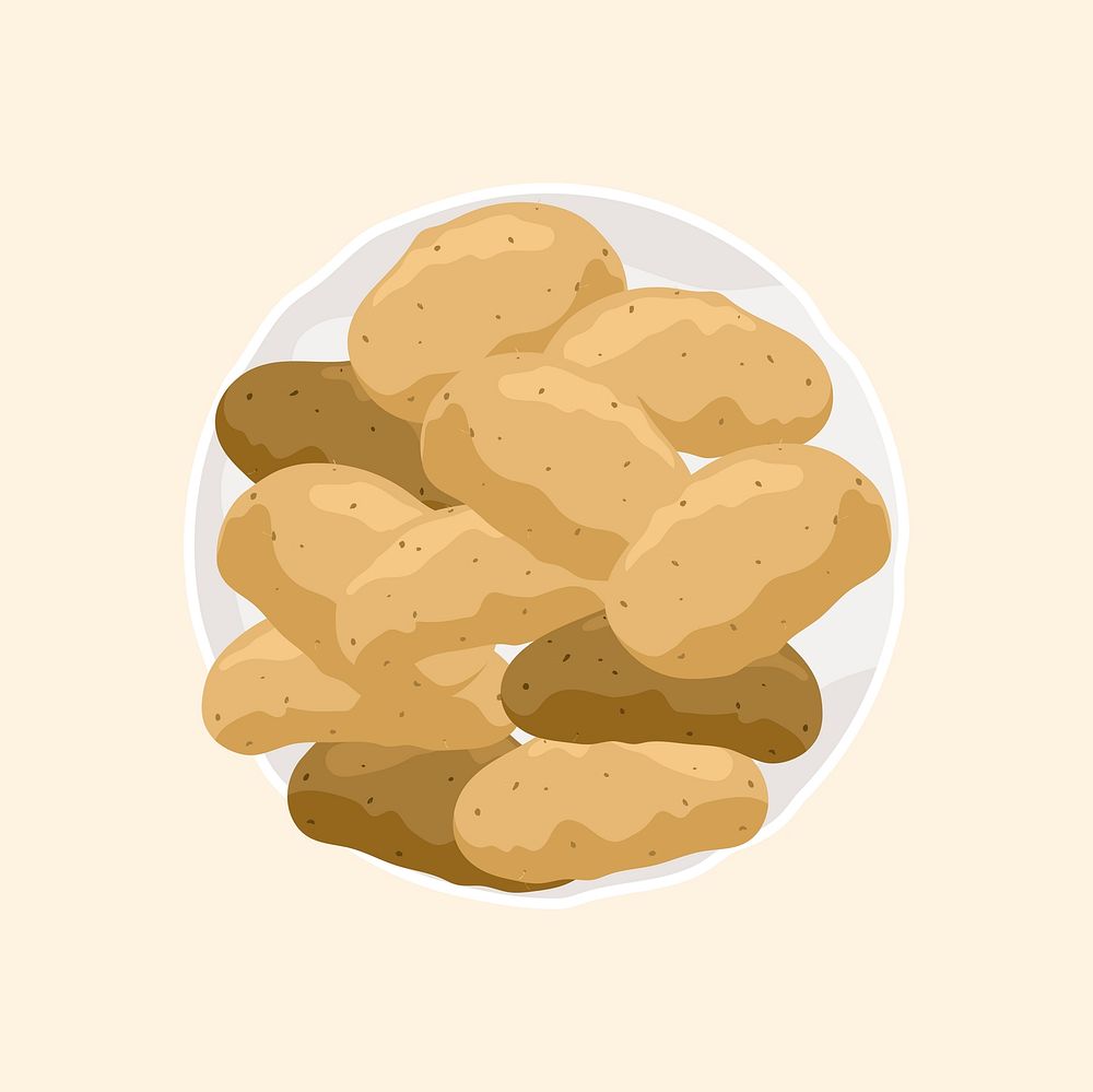 Potatoes collage element, realistic illustration, healthy food vector