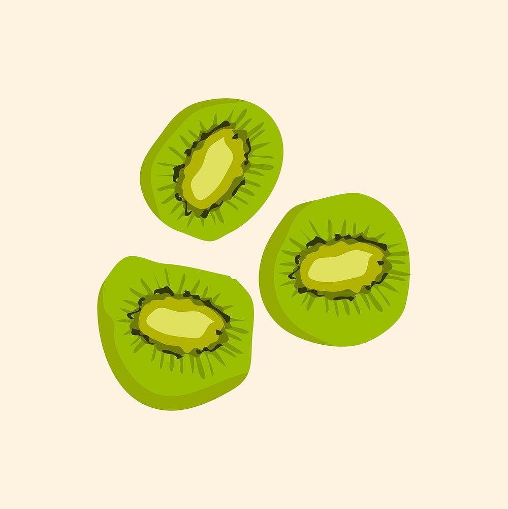 Kiwi slices realistic illustration, healthy fruit