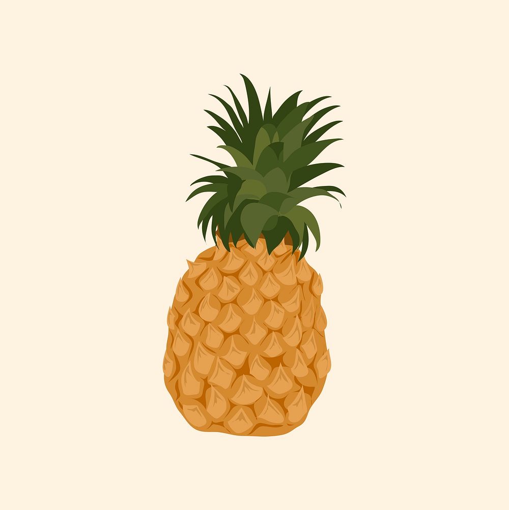 Pineapple collage element, realistic illustration, healthy fruit psd