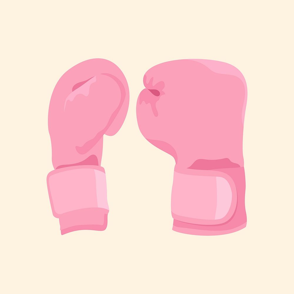 Boxing gloves collage element, fitness equipment realistic illustration vector