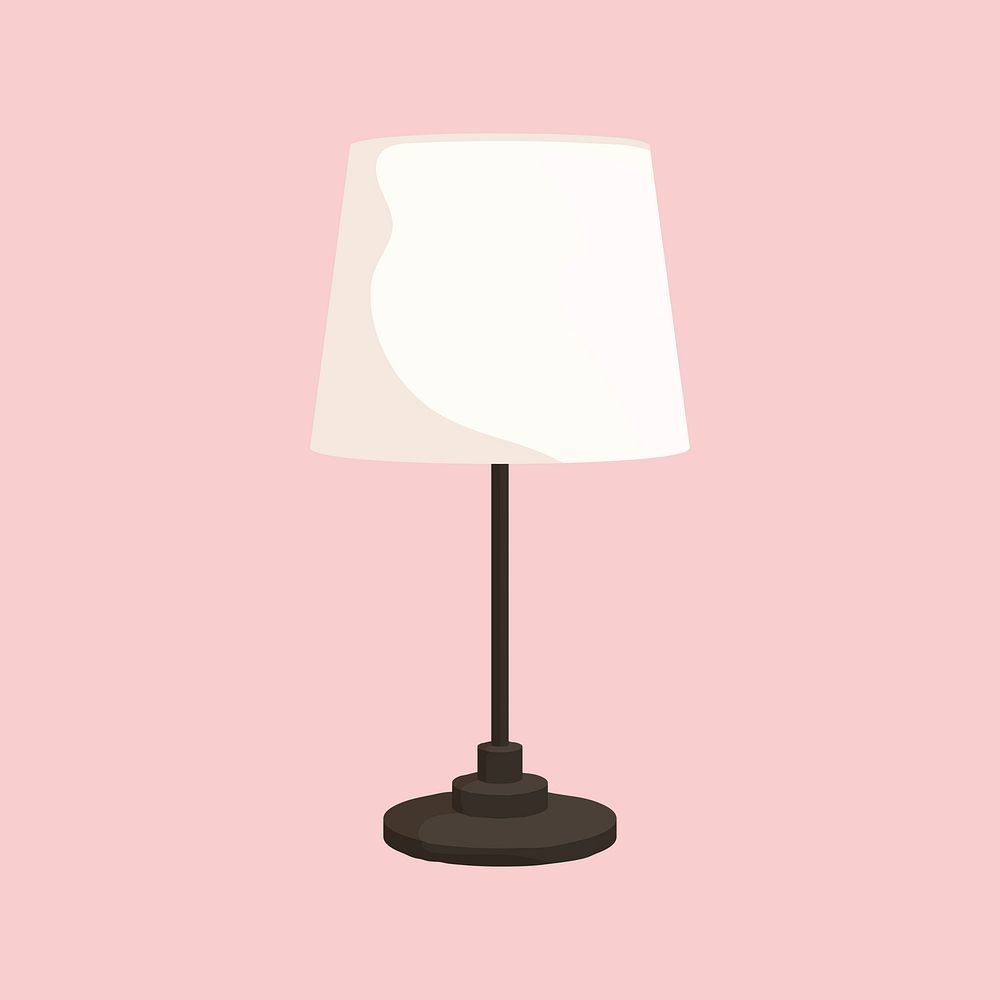Table lamp collage element home decor, vector illustration