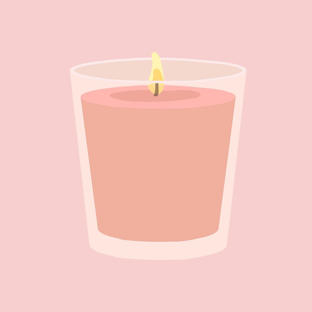 Candle collage element home decor, realistic illustration psd