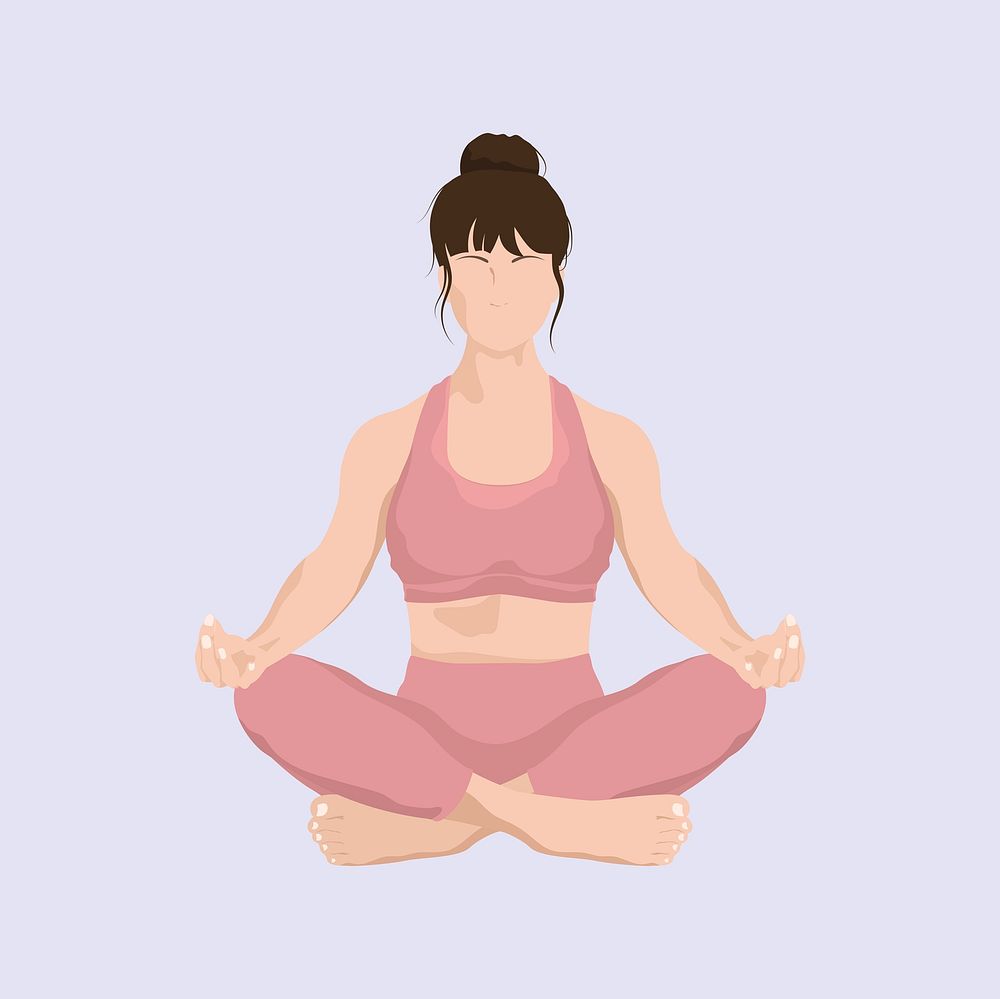 Yoga & meditation, realistic illustration psd