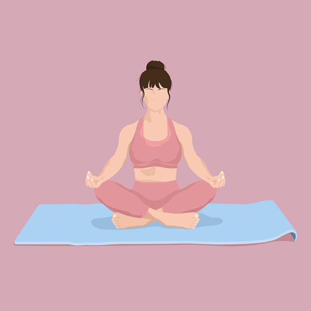 Yoga & meditation, realistic illustration 