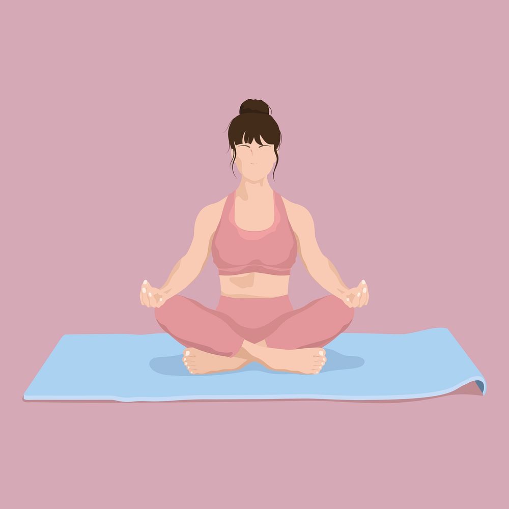 Yoga & Meditation, Realistic Illustration 