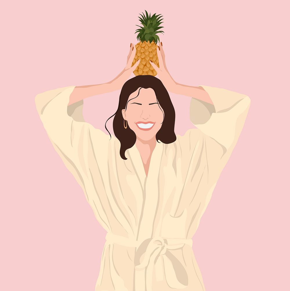 Funny woman collage element, vector illustration