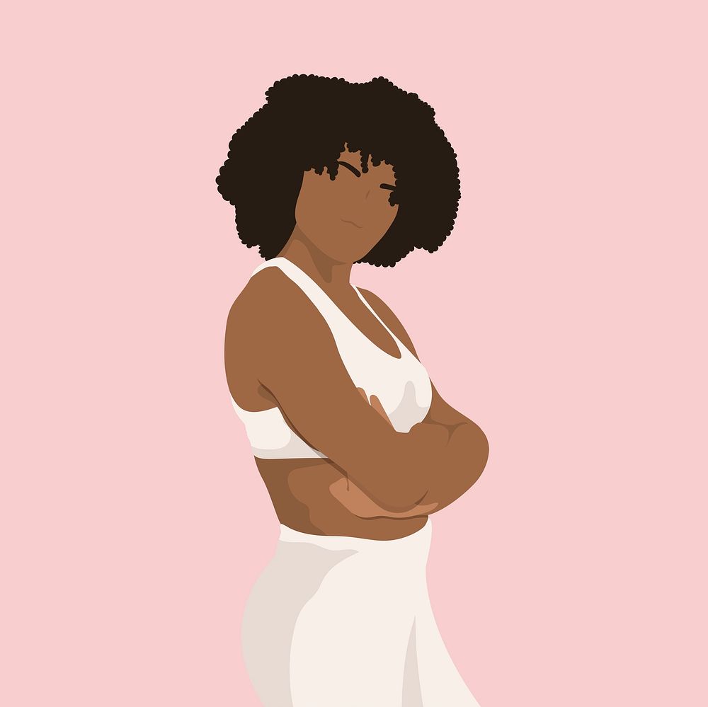 African American woman clipart, aesthetic illustration