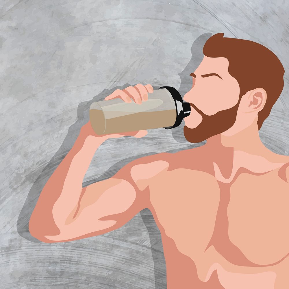 Men's health & fitness background, aesthetic illustration