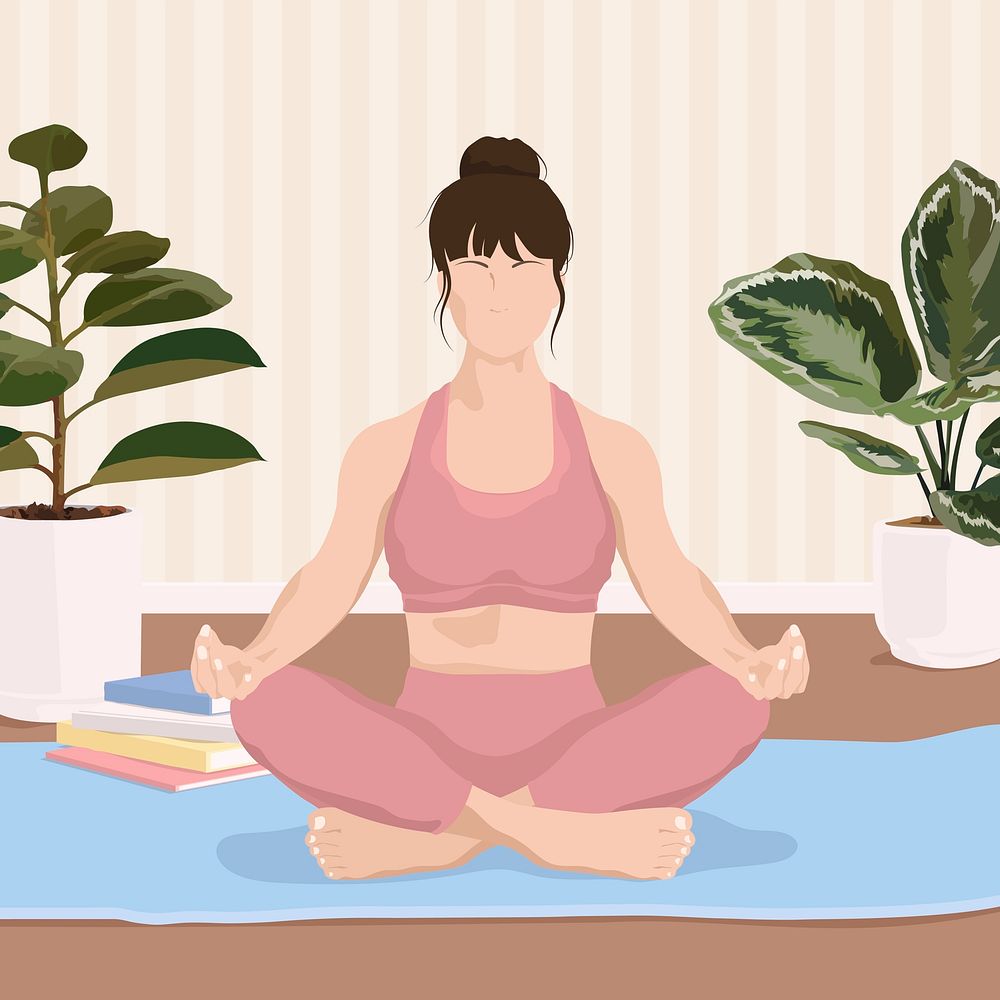 Yoga & meditation background, realistic illustration