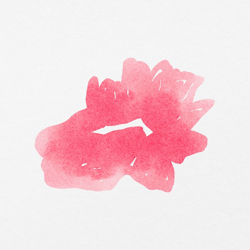 Pink abstract flower, watercolor hand painted design