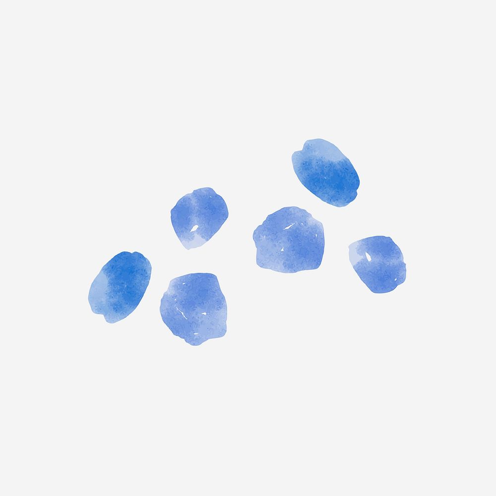 Blue dots collage element, hand painted abstract shapes vector
