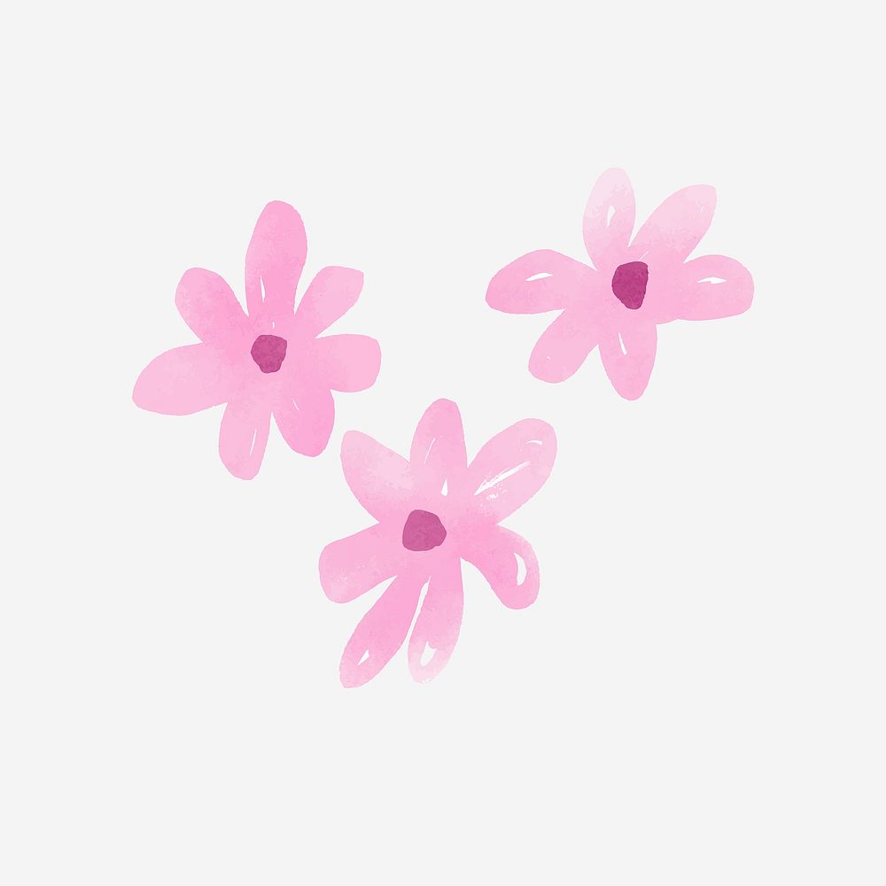 Cute Daisy flowers clipart, watercolor illustration vector