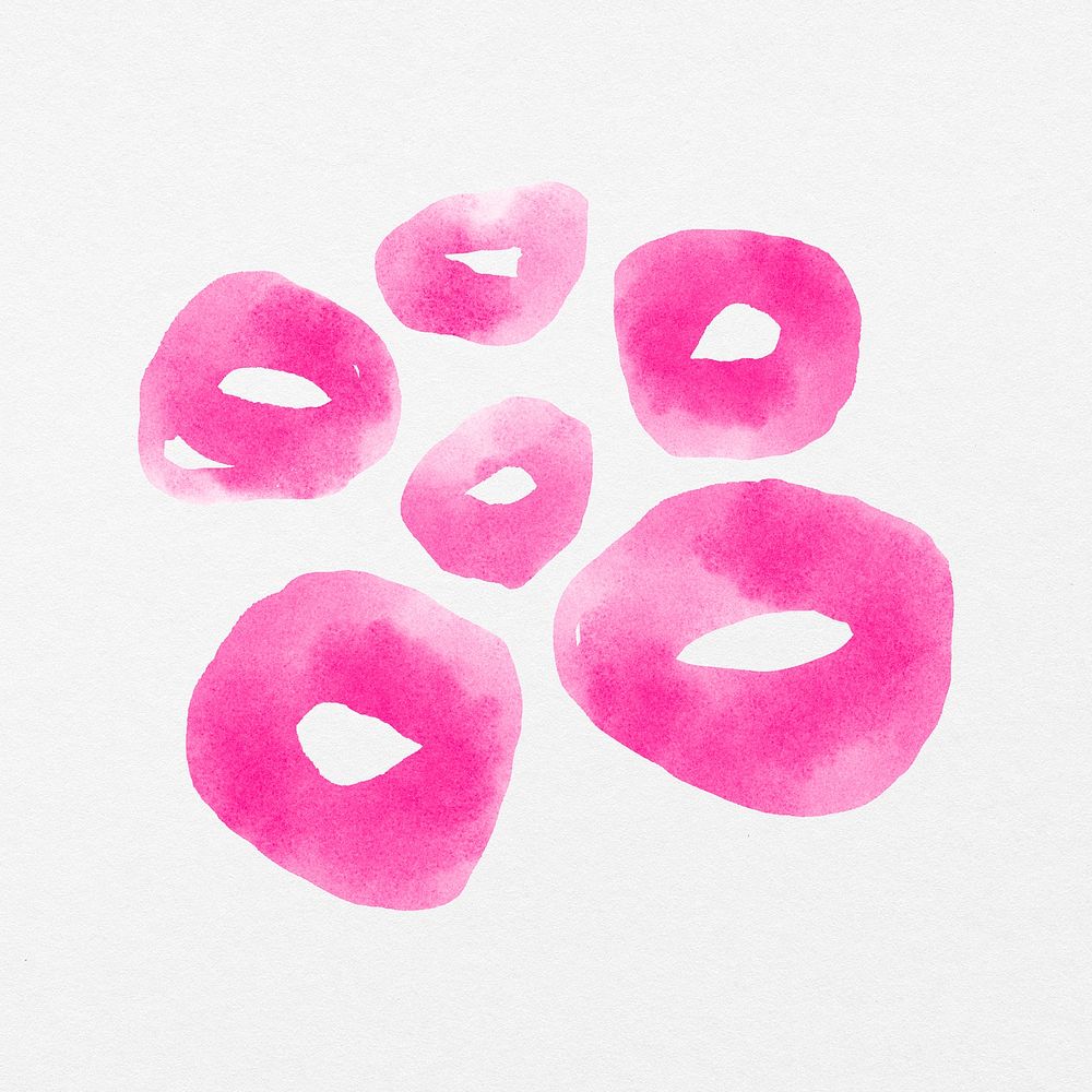 Abstract pink dots shape, hand painted design
