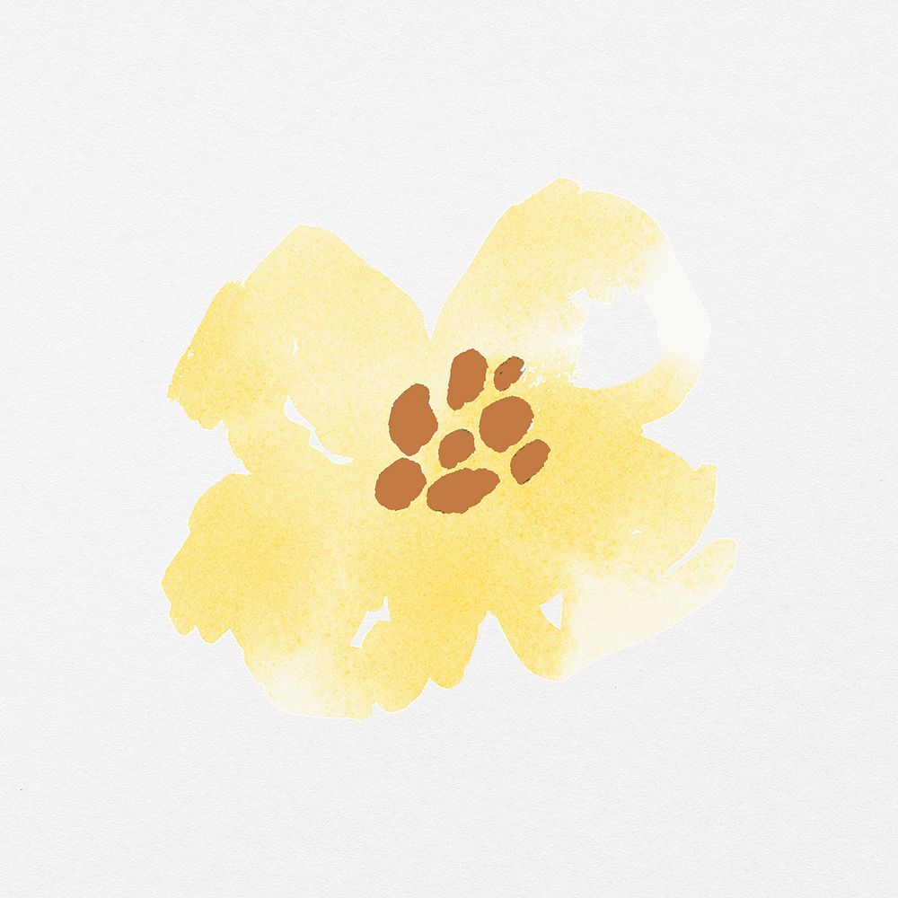 Buttercup flower clipart, watercolor hand painted design