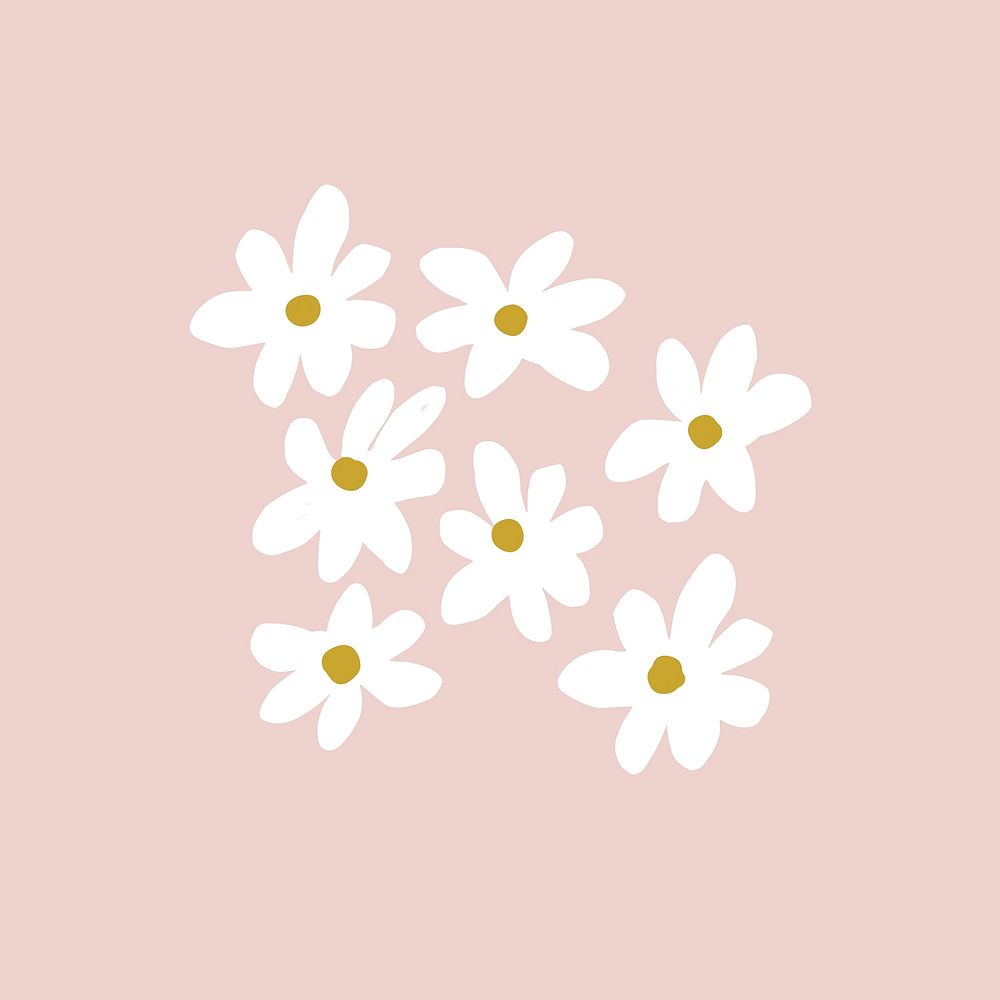 Cute Daisy flowers clipart, watercolor illustration vector