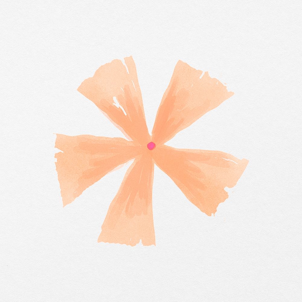 Orange flower, watercolor hand painted design