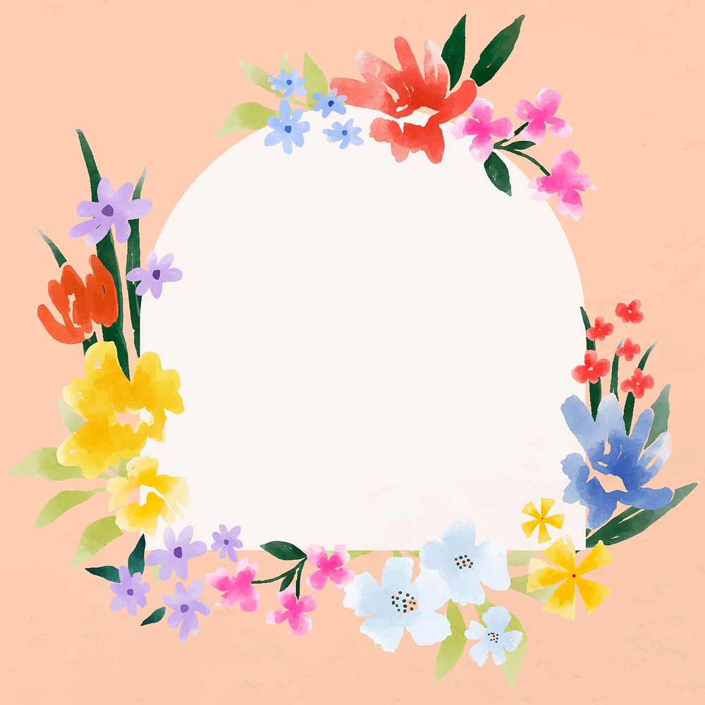 Spring flower frame, aesthetic copy space vector