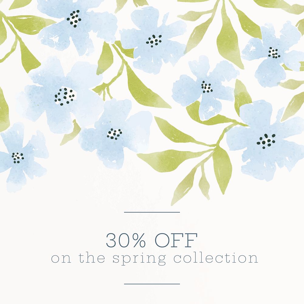 Spring sale Instagram ad template vector
