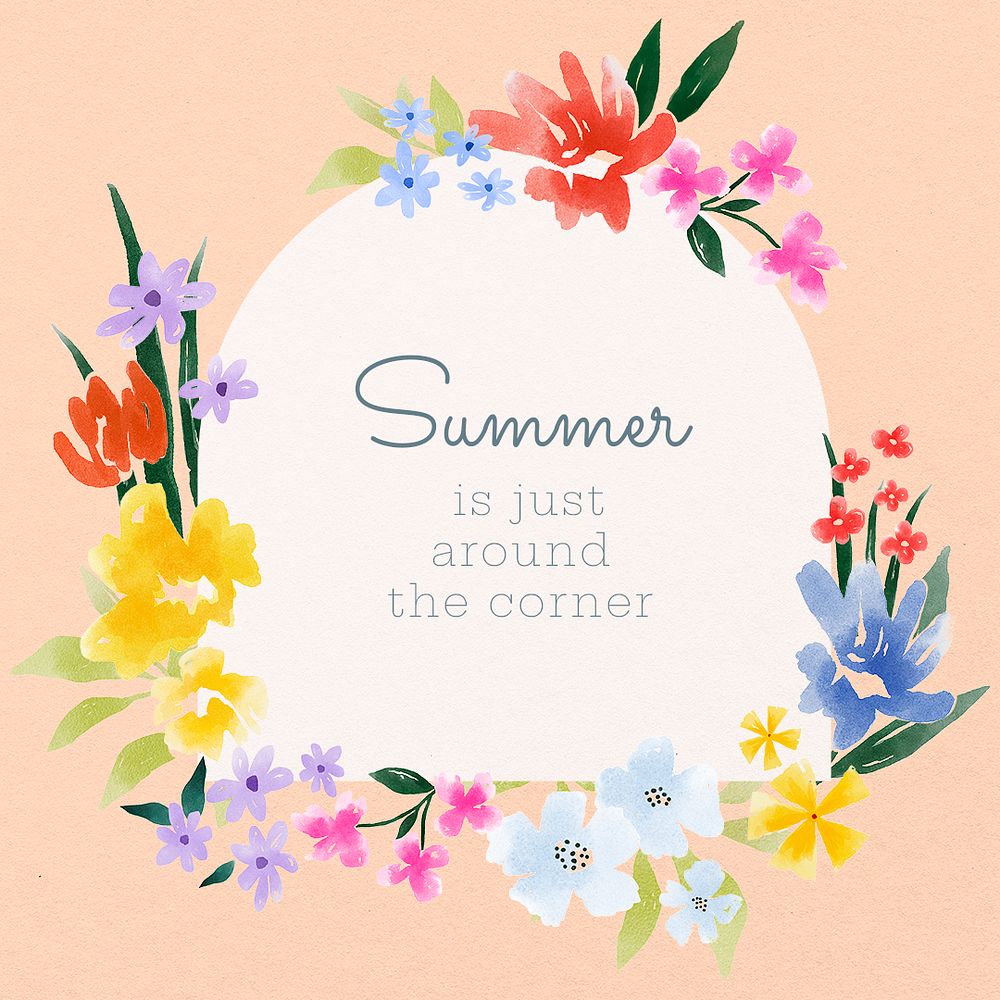 Summer quote Instagram post template psd