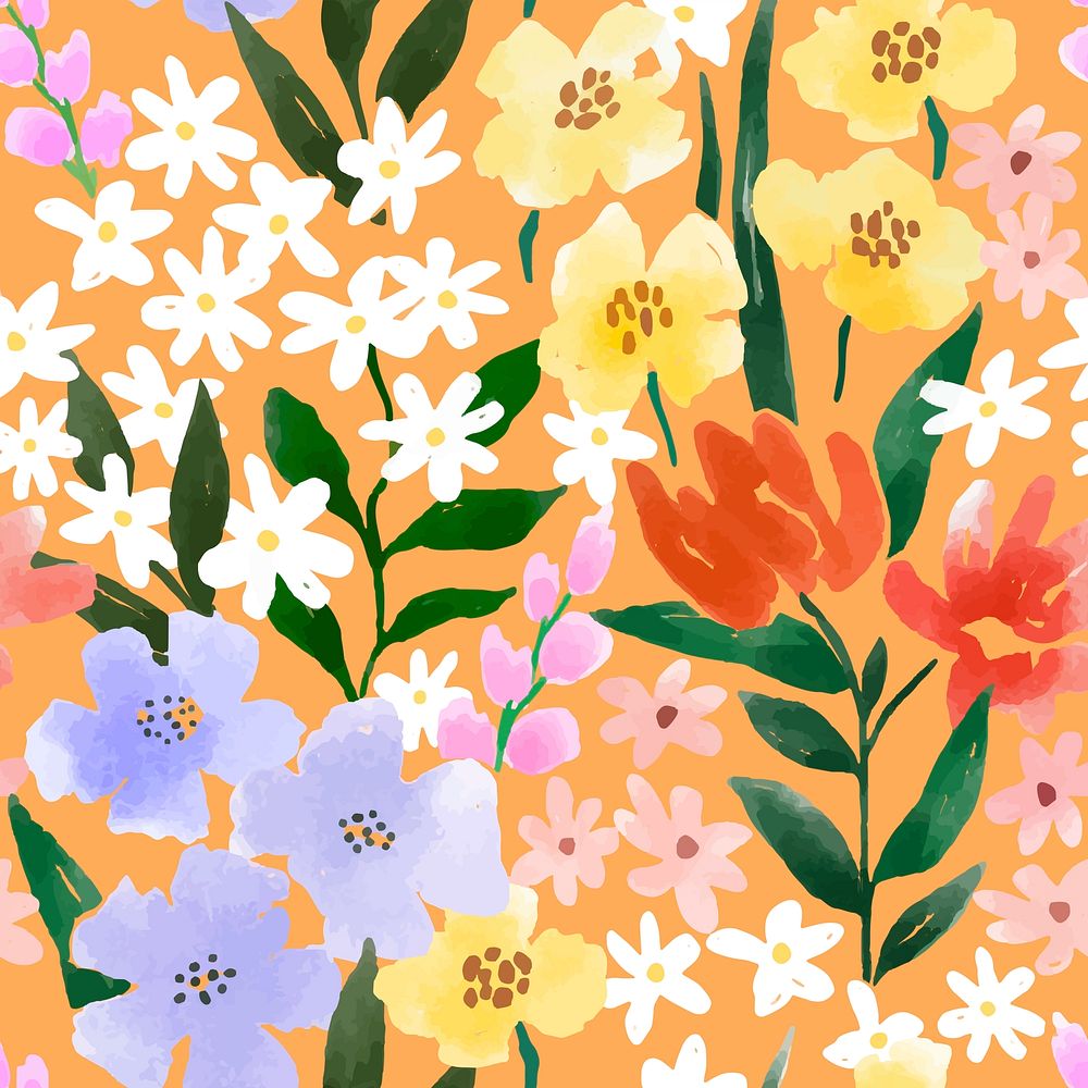 Colorful flowers seamless pattern vector