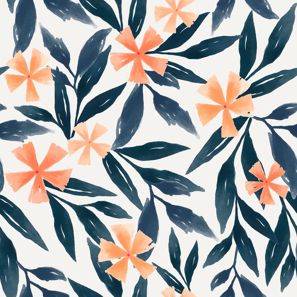 Tropical flowers seamless pattern psd