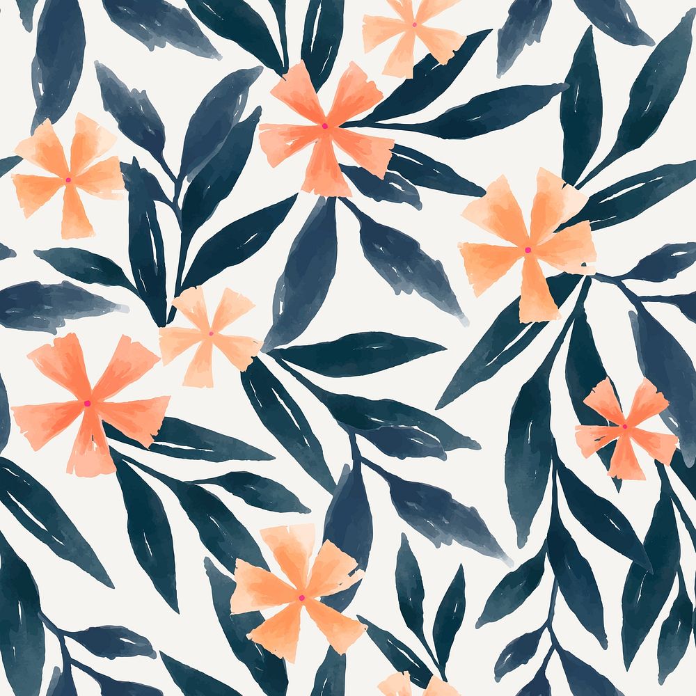 Tropical flowers seamless pattern vector