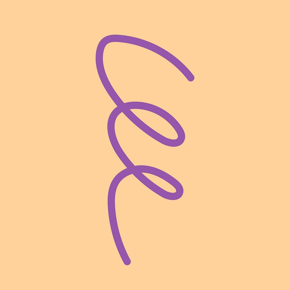 Purple scribble line clipart, doodle art element