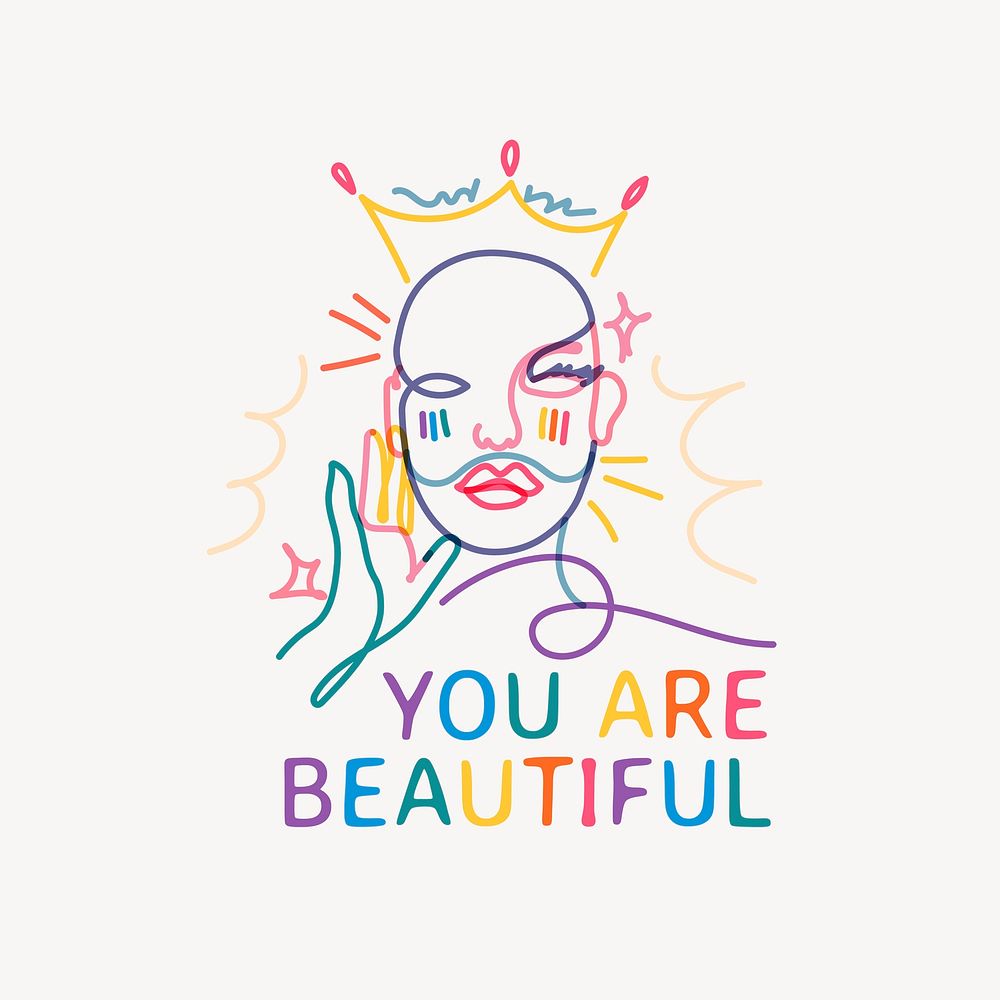 Drag queen sticker, LGBTQ celebration psd