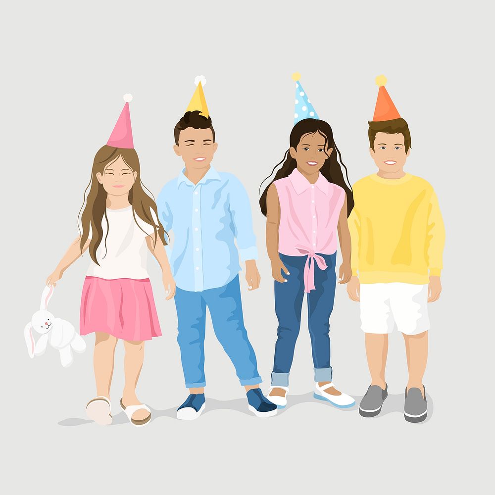 Kids party collage element, vector illustration