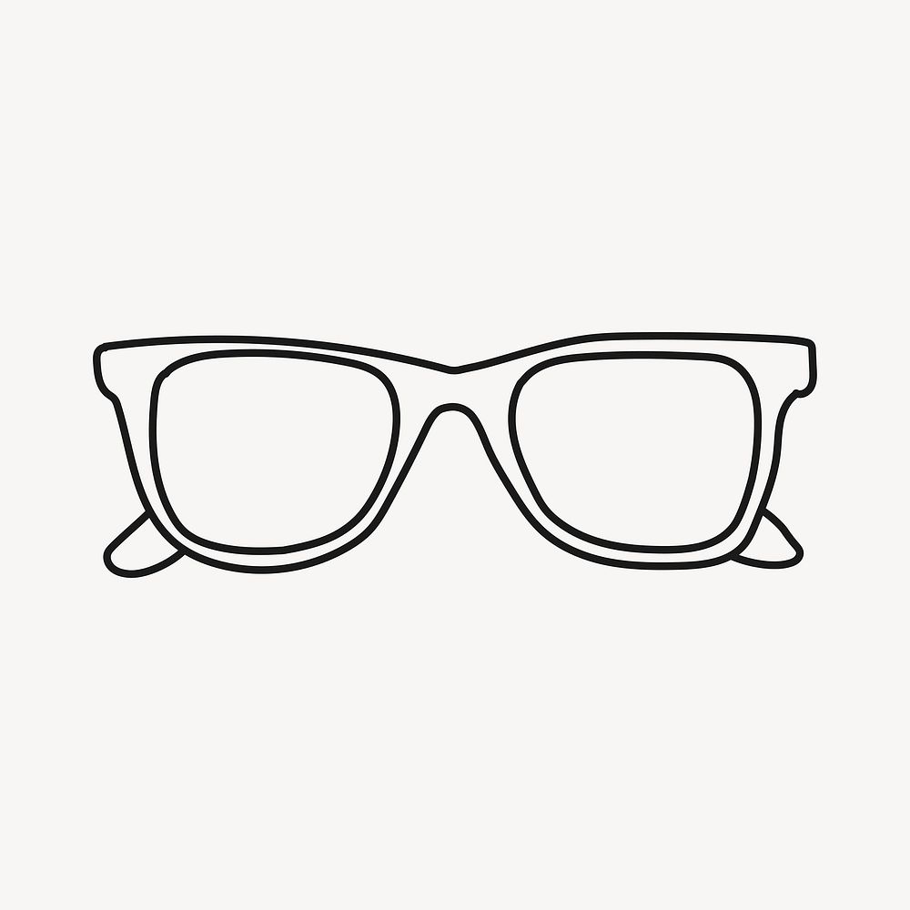 Eye-glasses clipart, accessory line art doodle vector