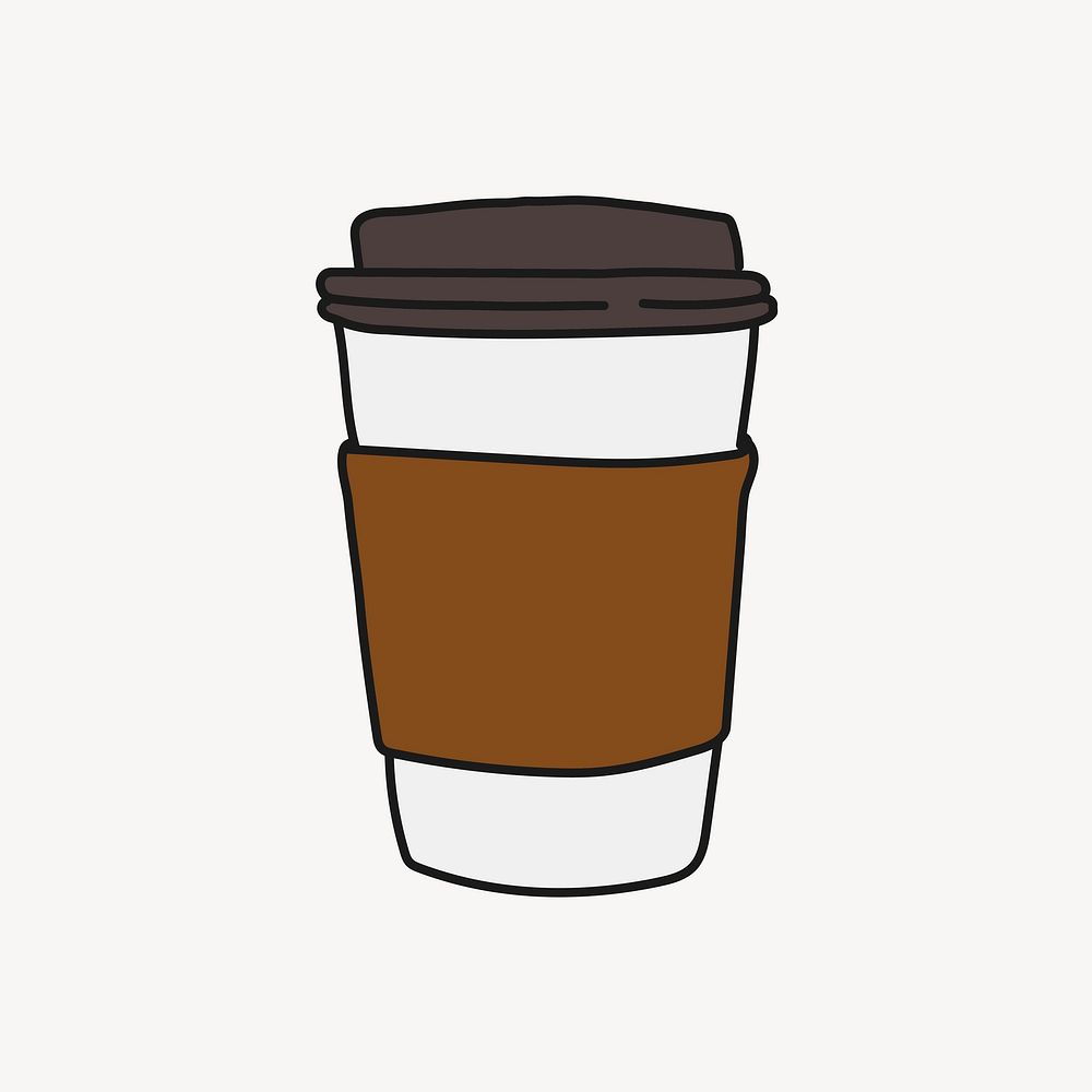 Coffee cup doodle clipart, beverage creative illustration