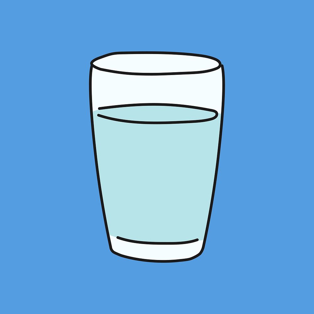 Glass of water doodle sticker, | Free Vector Illustration - rawpixel