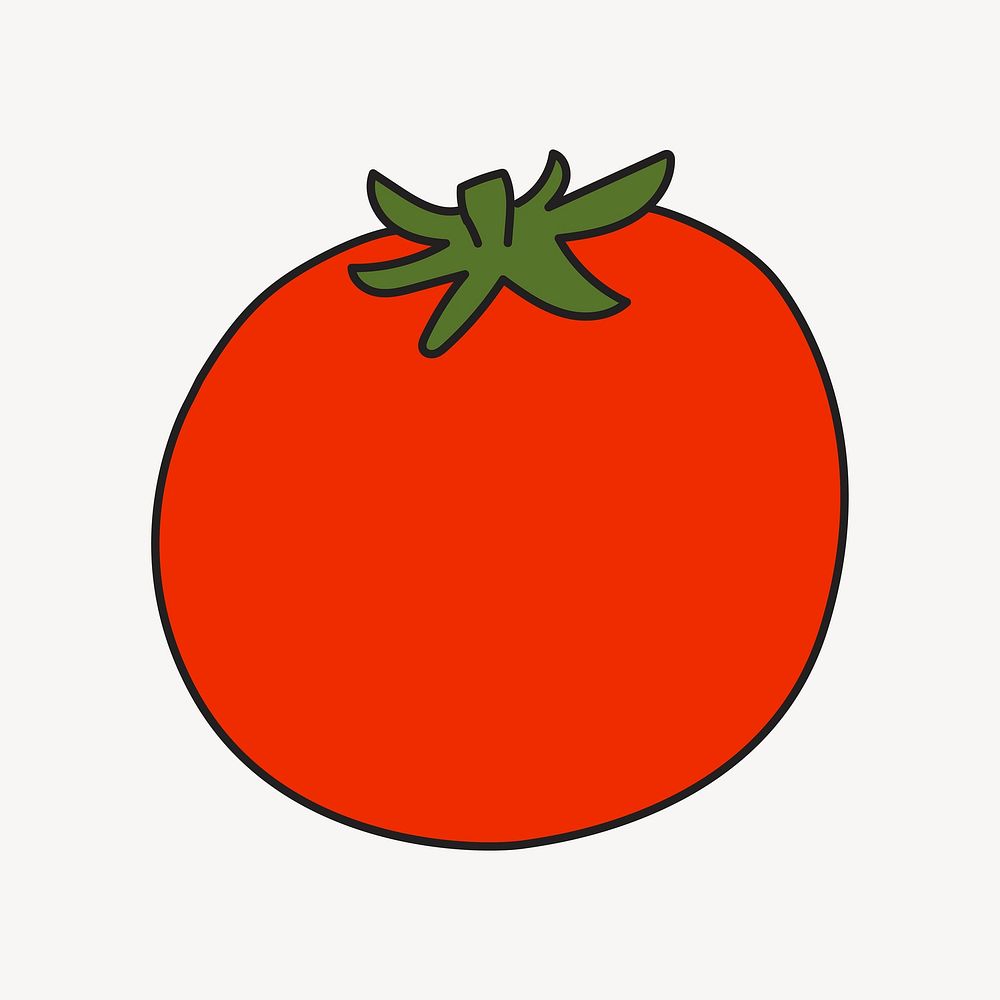 Colorful tomato clipart, vegetable cute Free Vector Illustration