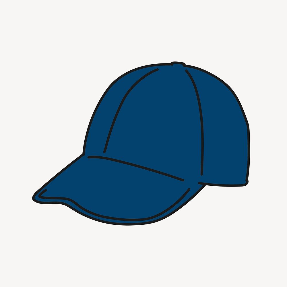 Baseball cap sticker, fashion accessory  doodle psd