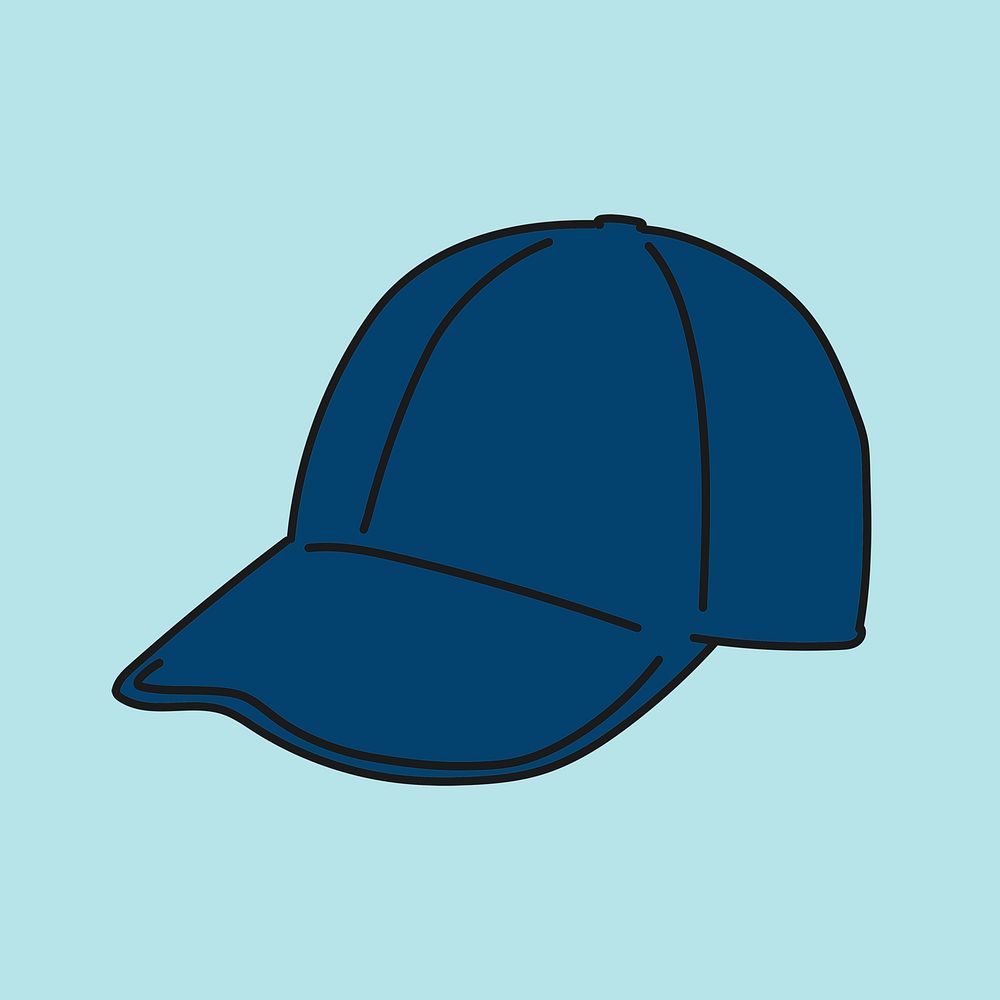 Baseball cap sticker, headwear fashion doodle psd